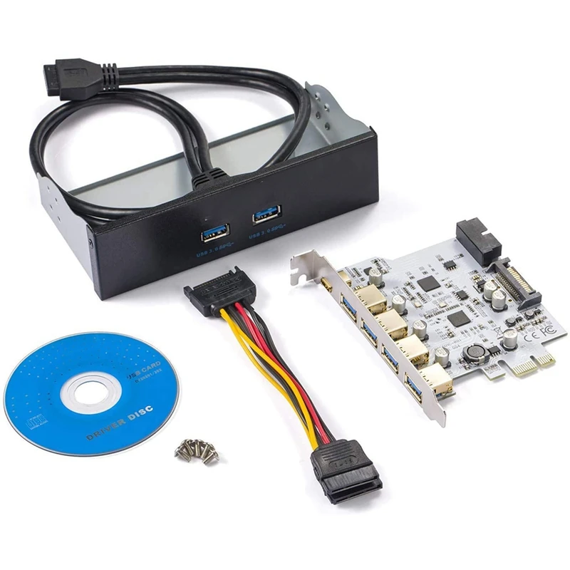 7 Ports PCI-E to USB 3.0 Expasion Card Speed Up to 5Gbps,with SATA Power Cable ,the Front Panel Bay and Power Cables
7 Ports PCI-E to USB 3.0 Expasion Card Speed Up to 5Gbps,with SATA Power Cable ,the Front Panel Bay and Power Cables