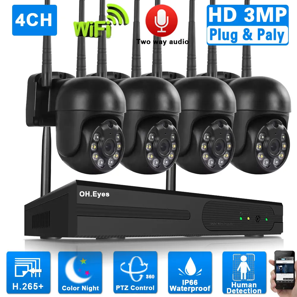 H.265 CCTV Security Dome Camera Kit Wifi 4 Channel NVR Kit Two Way Audio PTZ IP Camera Video Surveillance System Set 4CH 3MP 2MP
H.265 CCTV Security Dome Camera Kit Wifi 4 Channel NVR Kit Two Way Audio PTZ IP Camera Video Surveillance System Set 4CH 3MP 2MP
