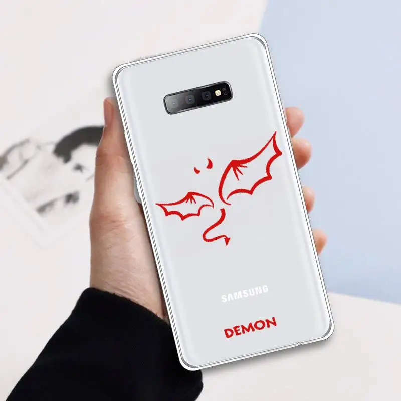 

Demon Angel Couple BFF Phone Case Transparent For Samsung Galaxy A71 A21s S8 S9 S10 plus note 20 ultra