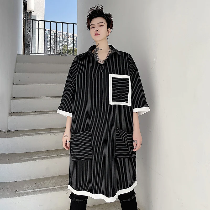Men Loose Casual Pullover Long Style Dress Shirt Male Streetwear Vintage Fashion Short Sleeve Shirts Men
Men Loose Casual Pullover Long Style Dress Shirt Male Streetwear Vintage Fashion Short Sleeve Shirts Men