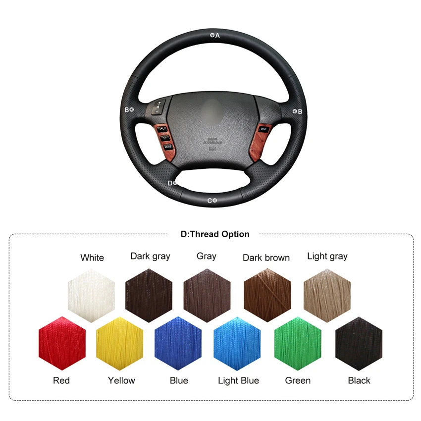 MEWANT Black Artificial Leather Steering Wheel Covers for Toyota Crown 2006 2007 2008 2009
MEWANT Black Artificial Leather Steering Wheel Covers for Toyota Crown 2006 2007 2008 2009