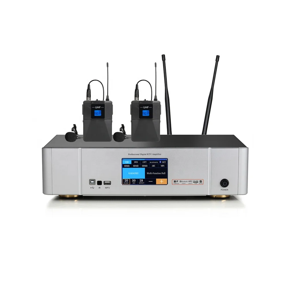 2020 brand new touch screen karaoke amplifier 2.1 system UHF wireless microphone
2020 brand new touch screen karaoke amplifier 2.1 system UHF wireless microphone