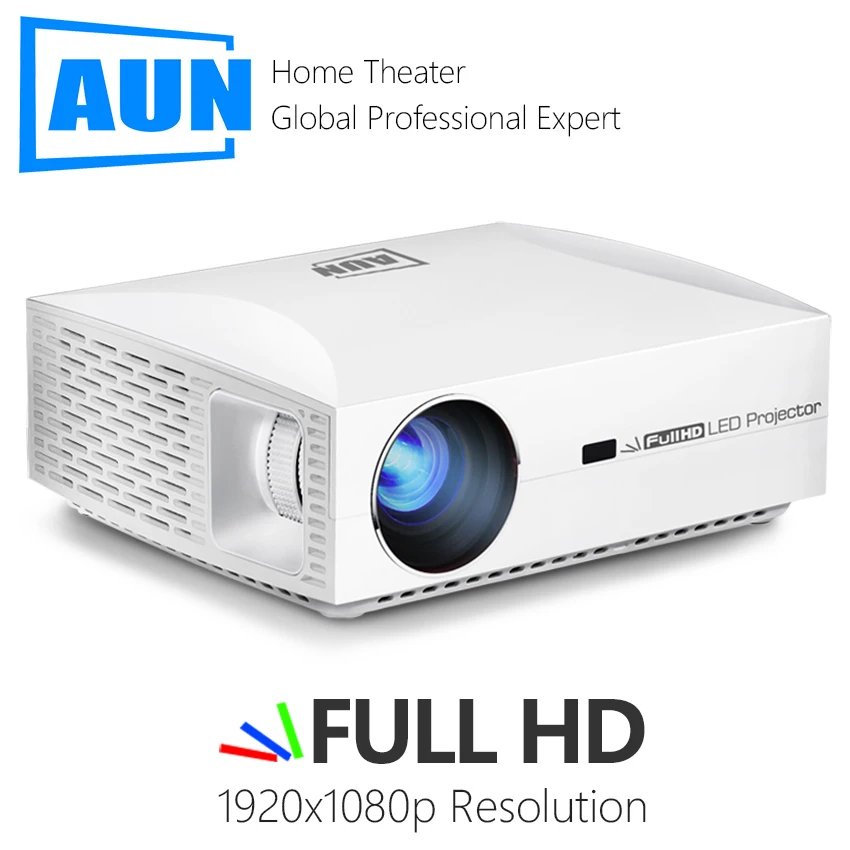 Full HD проектор AUN F301920x1080 6500 лм светодиодный для домашнего кинотеатра 3D
