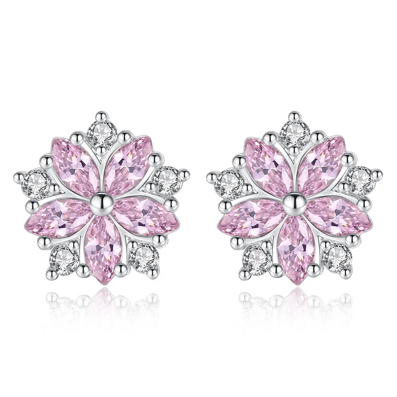 ModaOne 925 Sterling Silver Pink Clear Crystal Zircon Cherry Blossom Flower Stud Earrings For Women Girl brincos
ModaOne 925 Sterling Silver Pink Clear Crystal Zircon Cherry Blossom Flower Stud Earrings For Women Girl brincos
