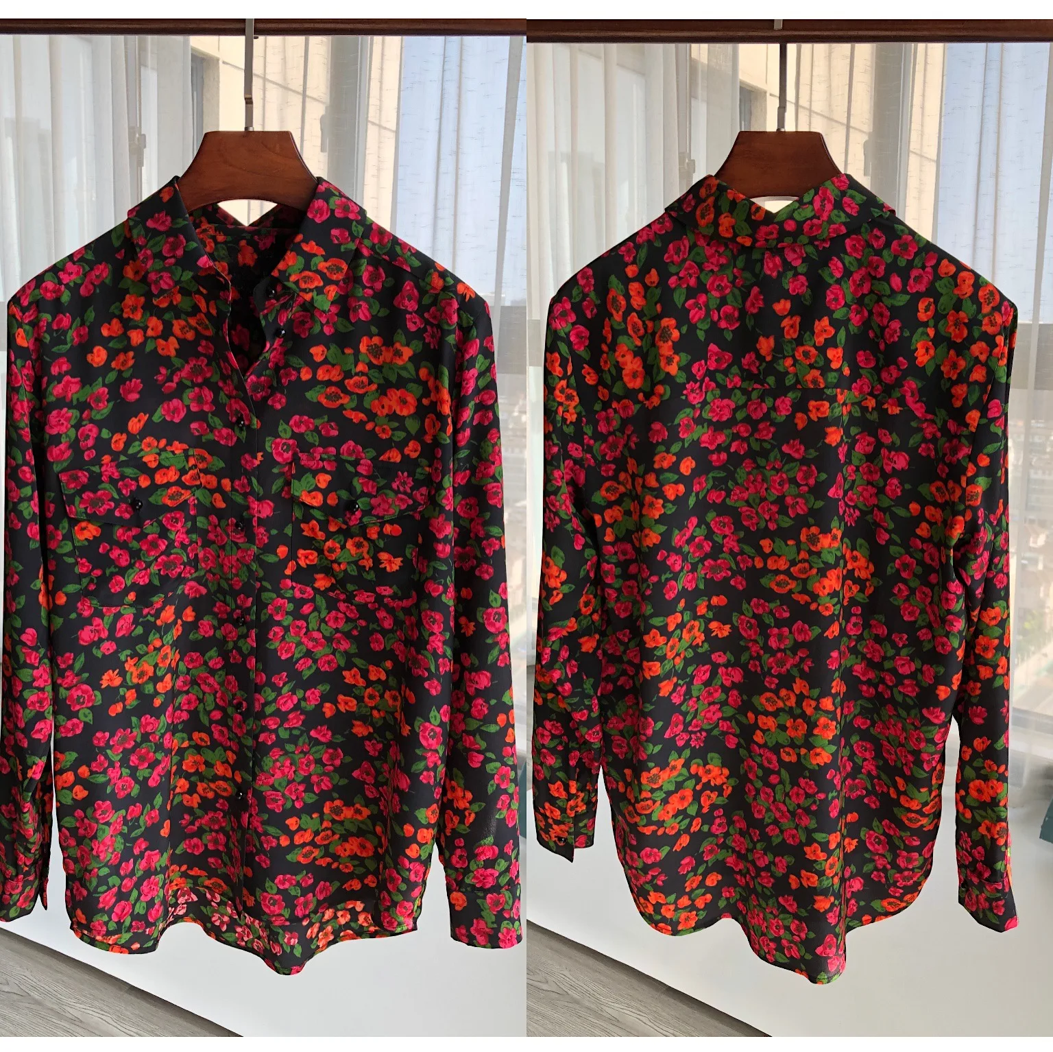 Early Autumn French Camellia Print Romantic Wild 100% Silk Long-sleeved Turn-down Collar Shirt Women Shirt
Early Autumn French Camellia Print Romantic Wild 100% Silk Long-sleeved Turn-down Collar Shirt Women Shirt