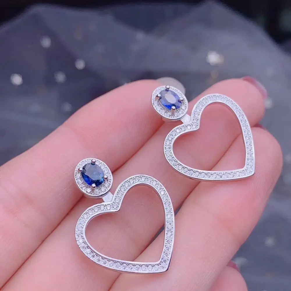 Almei Natural Sapphire Big Hollow Love Heart Stud Earrings for Women,925 Sterling Silver, 4*5mm*2 Pcs Gemstone FR284
Almei Natural Sapphire Big Hollow Love Heart Stud Earrings for Women,925 Sterling Silver, 4*5mm*2 Pcs Gemstone FR284