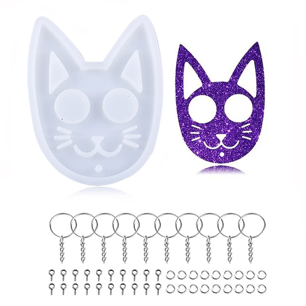 DIY Cat Keychain Pendant Casting Silicone Mould with Keyrings Art Crafts Making Tools Crystal Epoxy Resin Mold Making Tools
DIY Cat Keychain Pendant Casting Silicone Mould with Keyrings Art Crafts Making Tools Crystal Epoxy Resin Mold Making Tools