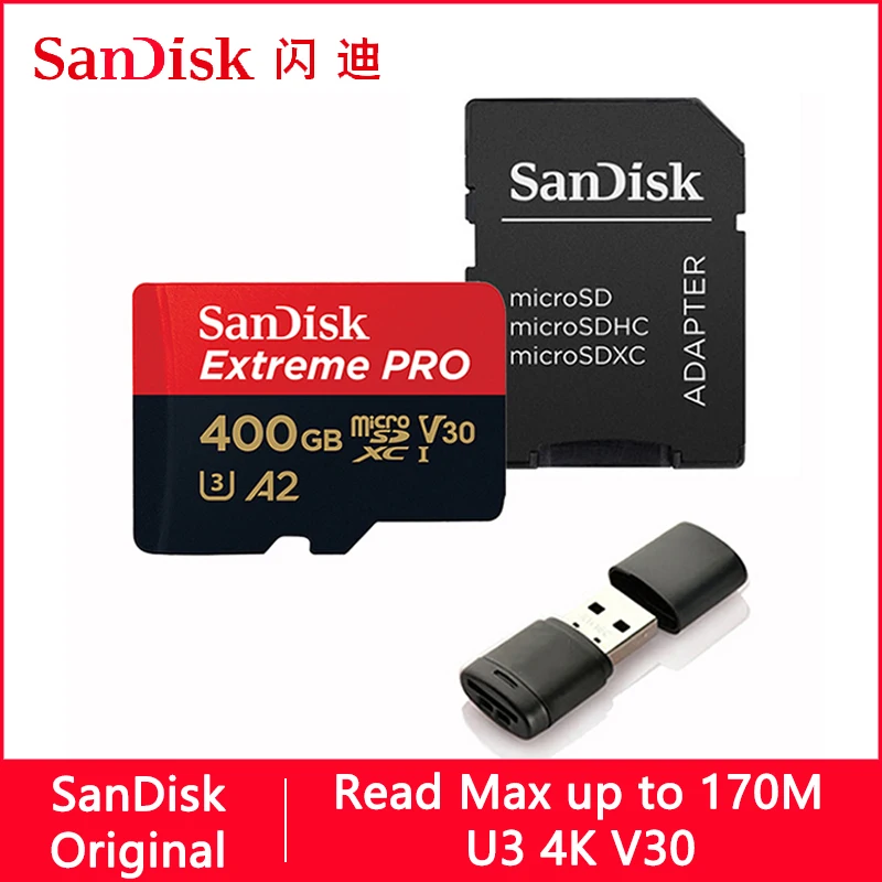 

SanDisk Extreme PRO Micro SD Card 128GB 64GB 32GB 512GB 256G 400G Micro SD 1TB Flash Memory Card SD U3 4K V30 Microsd TF Cards