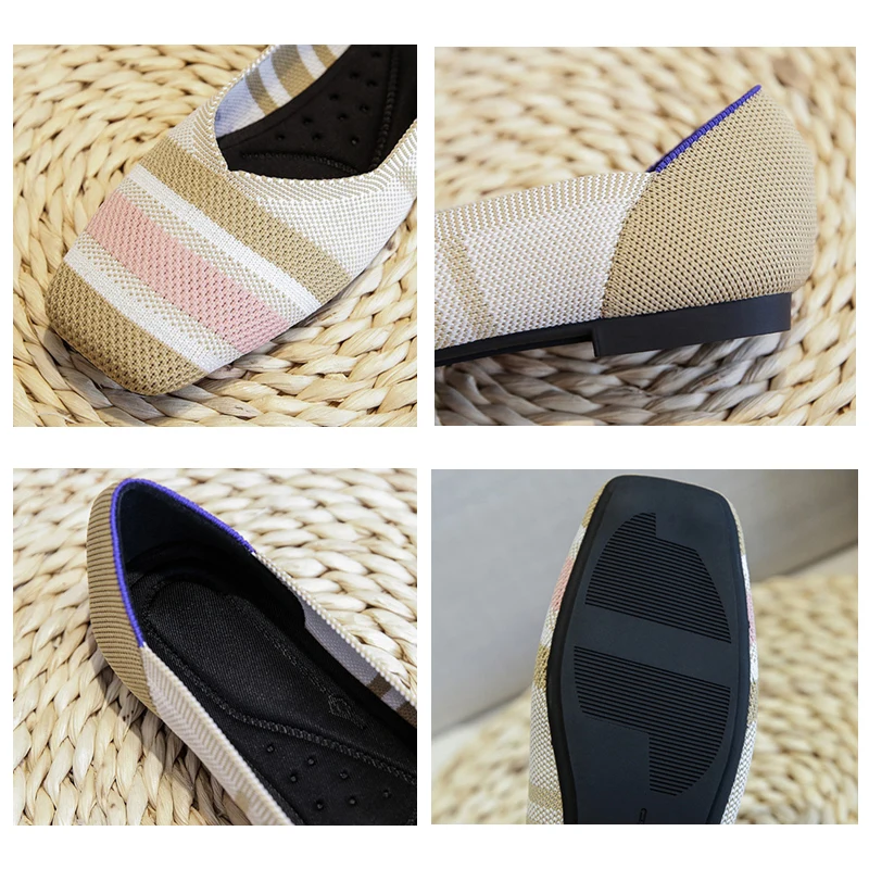 Women's Flat Shoes Breathable Ballet Shoes Shallow Knit Square Shoes Moccasin Mixed Color Soft Pregnant Shoes Zapatos De Mujer
Women's Flat Shoes Breathable Ballet Shoes Shallow Knit Square Shoes Moccasin Mixed Color Soft Pregnant Shoes Zapatos De Mujer