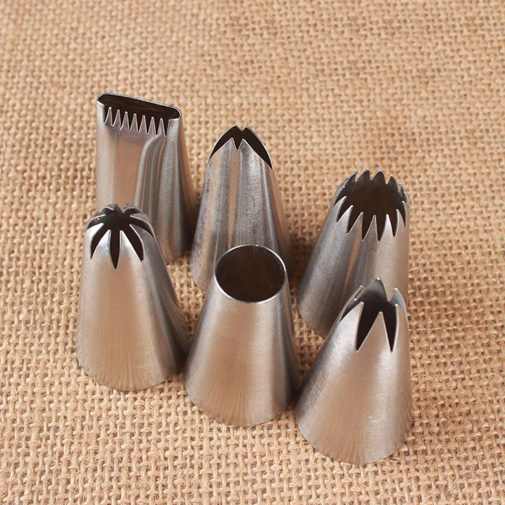 6PCS Stainless Steel Baking Nozzles Cupcake Cookie Nozzles Icing Piping Pastry Nozzle Tip Fondant Decor Cake Decorating Tools
6PCS Stainless Steel Baking Nozzles Cupcake Cookie Nozzles Icing Piping Pastry Nozzle Tip Fondant Decor Cake Decorating Tools