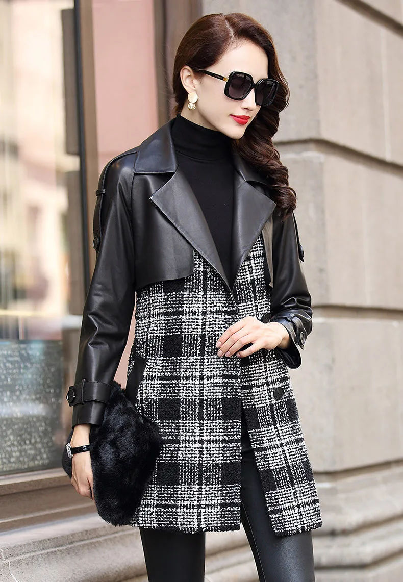 Leather Jacket Autumn Winter Coat Women Genuine Sheepskin Coat Female Tweed Woolen Coats Windbreaker Chaqueta Mujer MY
Leather Jacket Autumn Winter Coat Women Genuine Sheepskin Coat Female Tweed Woolen Coats Windbreaker Chaqueta Mujer MY