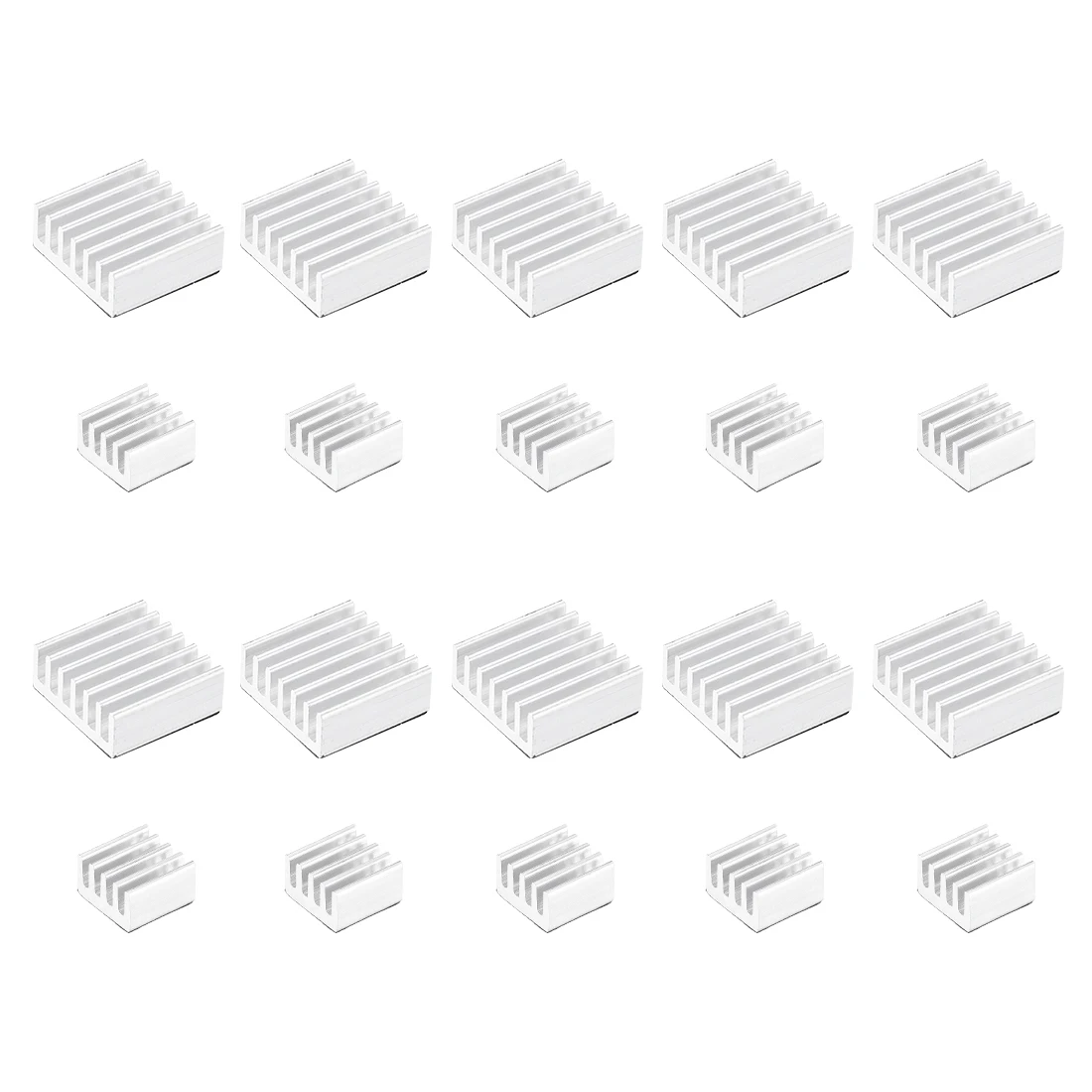 Uxcell Silver Tone Self Adhesive Aluminum Heatsink for RPI,14x14x6mm, 8.8x8.8x5mm, 10 Set Total 20pcs
Uxcell Silver Tone Self Adhesive Aluminum Heatsink for RPI,14x14x6mm, 8.8x8.8x5mm, 10 Set Total 20pcs