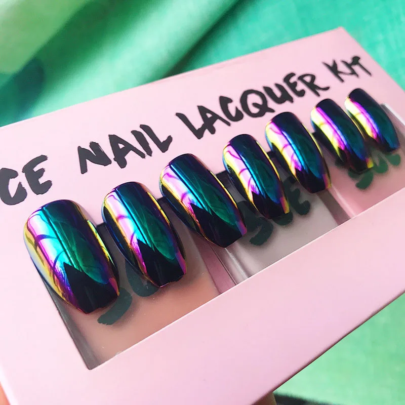 New European Mirror Change Color Fake Nail Art Stickers Fashion Personality Women Manicure Tool False Nail Tip with Glue STTX889
New European Mirror Change Color Fake Nail Art Stickers Fashion Personality Women Manicure Tool False Nail Tip with Glue STTX889