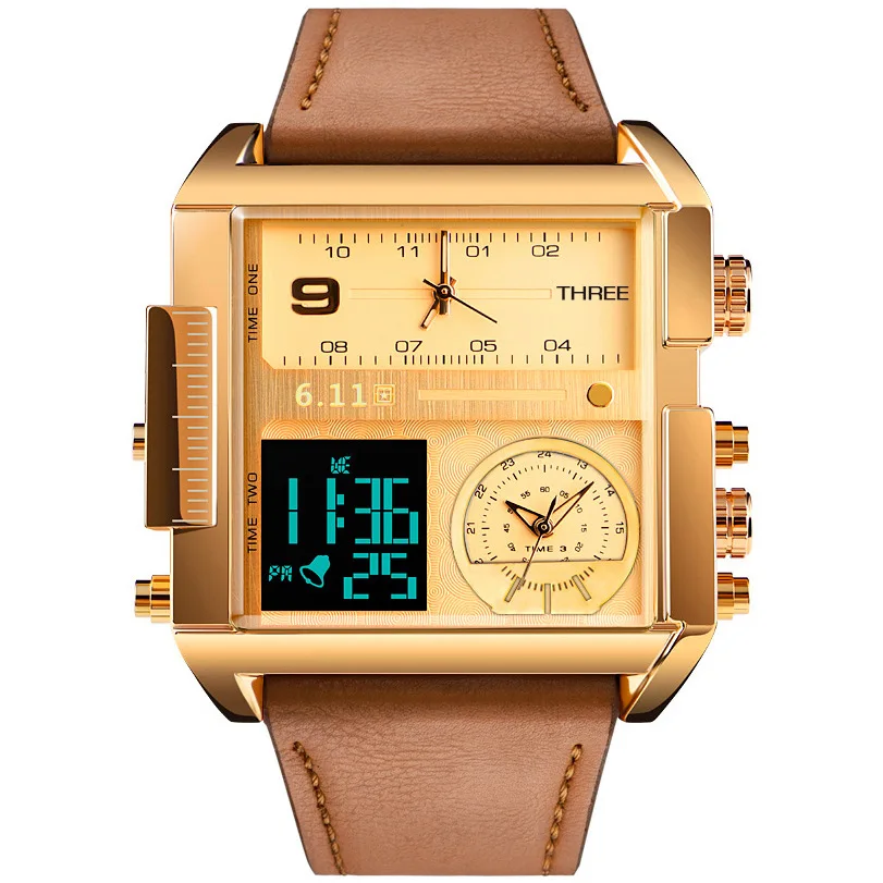 Top Luxury Brand Men Quartz Watch Gold Sliver Business Electronic Display Watch Leather Strap Sport Wristwatch Male Clock 2020
Top Luxury Brand Men Quartz Watch Gold Sliver Business Electronic Display Watch Leather Strap Sport Wristwatch Male Clock 2020