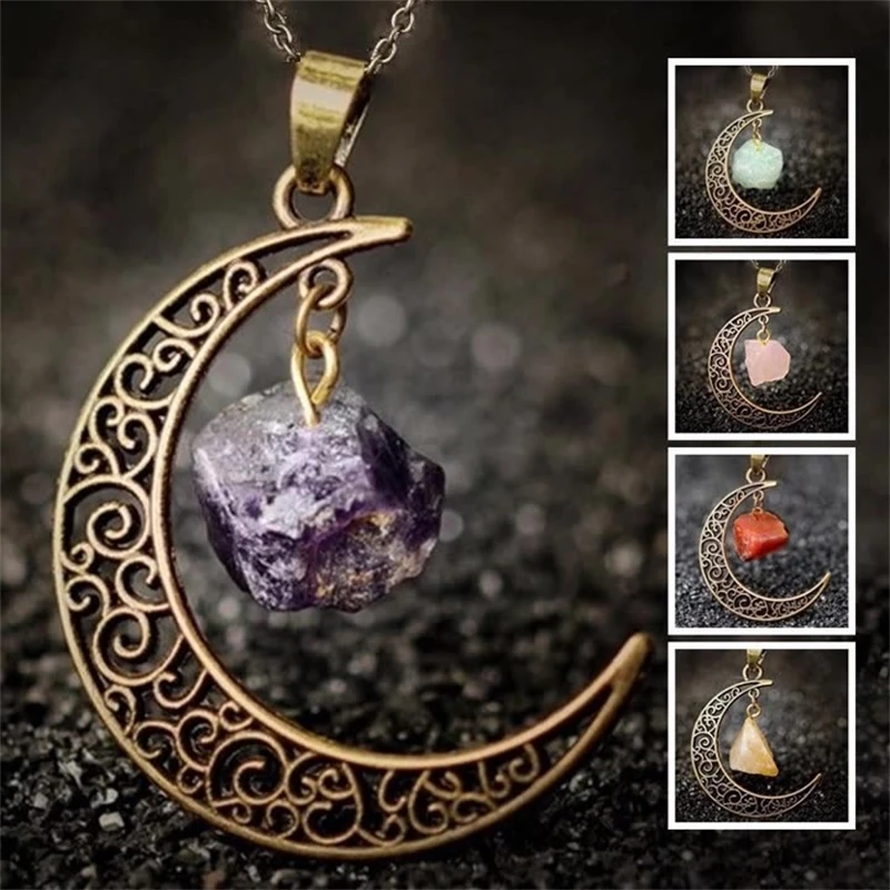 Vintage Natural Stone Crystal Necklace Moon Pendant Necklace For Women Collier Femme Soft Girl Aesthetic Accessories 2022
Vintage Natural Stone Crystal Necklace Moon Pendant Necklace For Women Collier Femme Soft Girl Aesthetic Accessories 2022