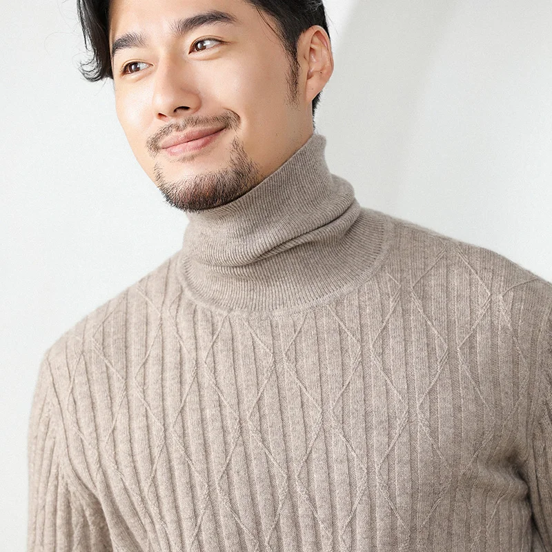 Men's Turtleneck Pullover Twisted Sweater Youth Slim Solid Color D High Quality Cashmere Sweater
Men's Turtleneck Pullover Twisted Sweater Youth Slim Solid Color D High Quality Cashmere Sweater