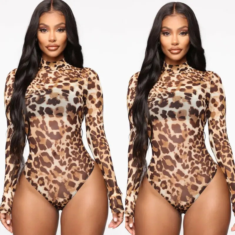 Fashion Women Sexy Leopard High Neck Bodysuit Ladies Long Sleeve Party Sexy See Through Romper Top Clothes
Fashion Women Sexy Leopard High Neck Bodysuit Ladies Long Sleeve Party Sexy See Through Romper Top Clothes