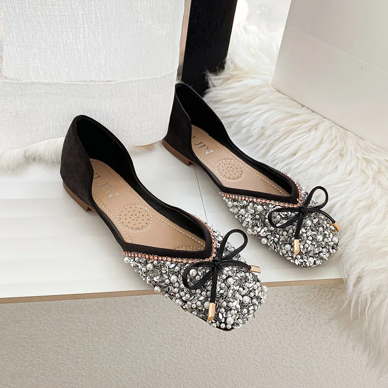 Large Size Women Flats Slip On Flat Shoes Bow Woman Loafers Fashion Shallow Single Shoes Ballerina Suede Sequins Lady Shoes
Large Size Women Flats Slip On Flat Shoes Bow Woman Loafers Fashion Shallow Single Shoes Ballerina Suede Sequins Lady Shoes