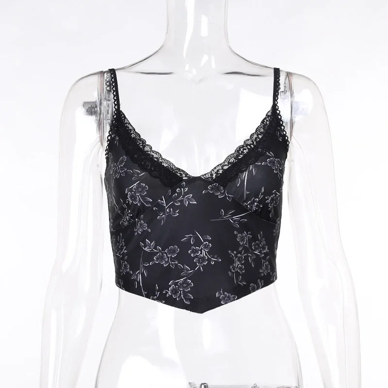 Vintage Gothic Sexy Black Flower Print Camis Harajuku Backless Spaghetti Straps Camisole Vintage Aesthetic Bodycon Summer Tops
Vintage Gothic Sexy Black Flower Print Camis Harajuku Backless Spaghetti Straps Camisole Vintage Aesthetic Bodycon Summer Tops