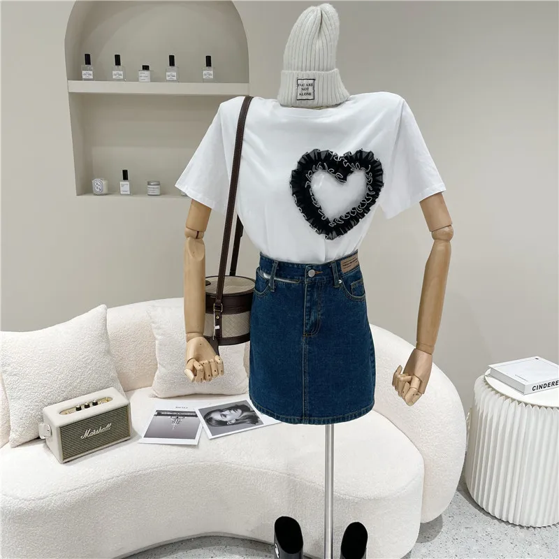 Women's Spring Summer 2021 Fashion Short sleeve t-shirt heart lace lace loose round neck Top
Women's Spring Summer 2021 Fashion Short sleeve t-shirt heart lace lace loose round neck Top