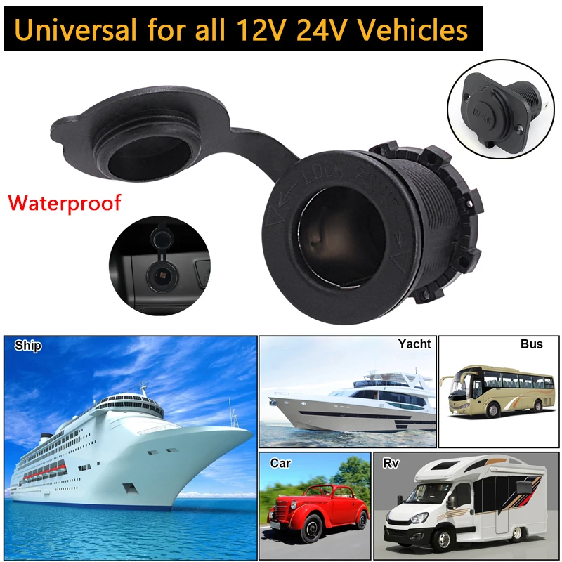 Car Cigarette Lighter Socket Plug 12V-24V Waterproof Car Boat Motorcycle Cigarette Lighter USB GPS Sockets Power Base Outlet
Car Cigarette Lighter Socket Plug 12V-24V Waterproof Car Boat Motorcycle Cigarette Lighter USB GPS Sockets Power Base Outlet