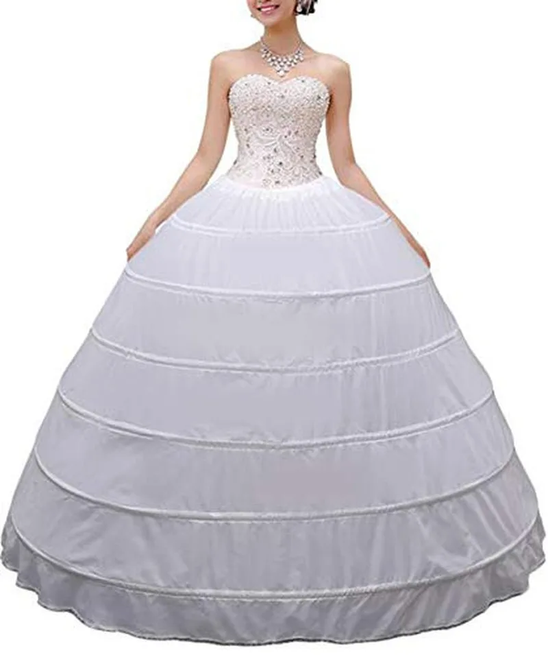 

Подъюбник YULUOSHA, трапециевидная юбка-комбинация с 6 кольцами, длинная Нижняя юбка для свадьбы, свадебное платье, бальное платье, официальные ...