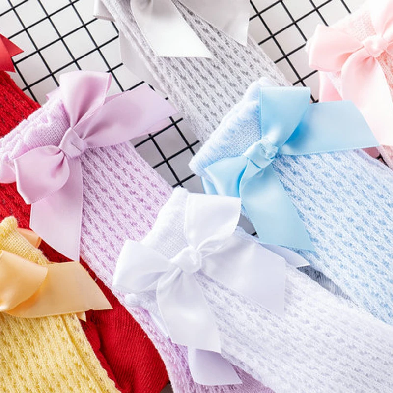 New Spring and Summer Baby Socks For 0-3 Years Toddler Kids Spanish Style Big Bow Hollow Cotton Soft Socks Middle Tube Socks
New Spring and Summer Baby Socks For 0-3 Years Toddler Kids Spanish Style Big Bow Hollow Cotton Soft Socks Middle Tube Socks