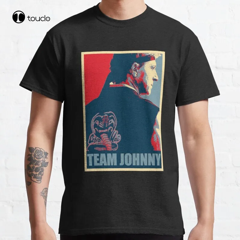 

Team Johnny Cobra Kai Johnny Lawrence Karate Kid Eagle Fang Karate Classic T-Shirt Cotton Tee Shirt Unisex