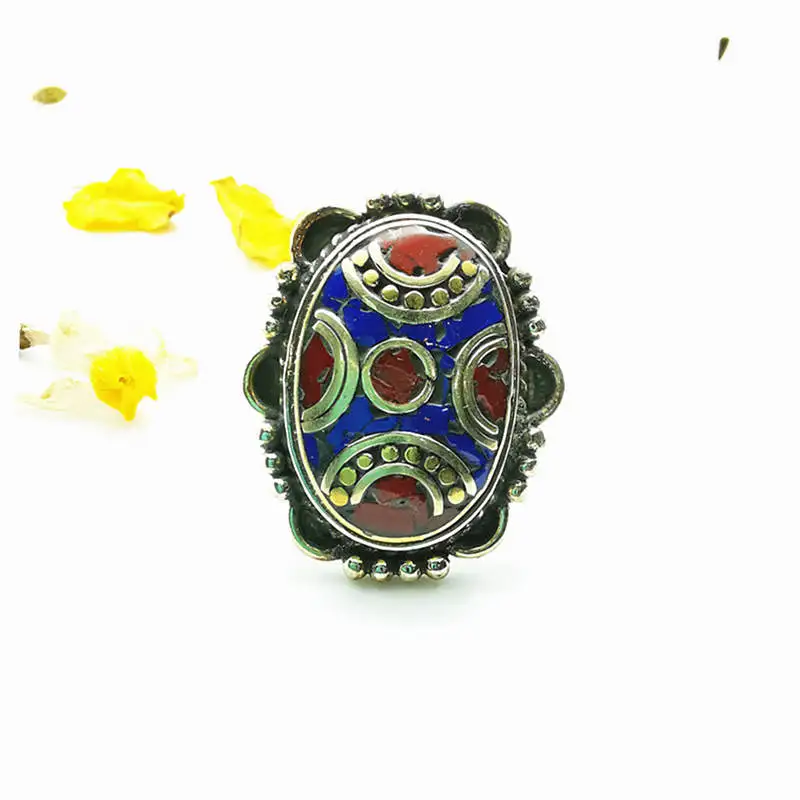 Непальские винтажные кольца с цветком, Медная Инкрустация, цветной камень R186
Непальские винтажные кольца с цветком, Медная Инкрустация, цветной камень R186