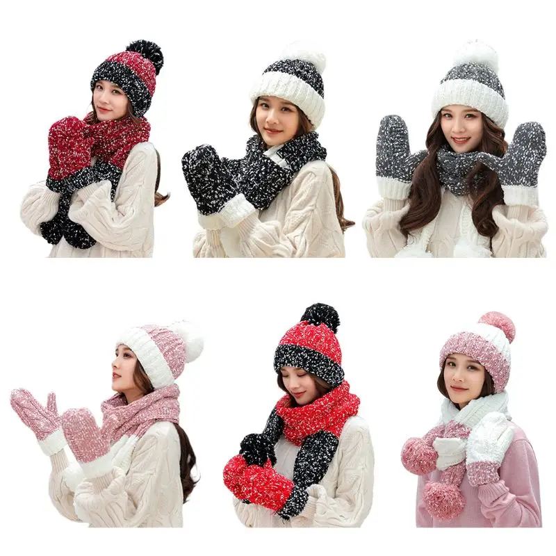 2020 New 3Pcs Women Winter Chunky Knit Snowflake Color Block Beanie Hat Scarf Gloves Set
2020 New 3Pcs Women Winter Chunky Knit Snowflake Color Block Beanie Hat Scarf Gloves Set