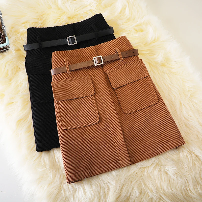 Autumn And Winter New Style Skirts Women's Fashion All-match Large Size High Waist Pocket Corduroy Anti-exposure Short Skirt
Autumn And Winter New Style Skirts Women's Fashion All-match Large Size High Waist Pocket Corduroy Anti-exposure Short Skirt