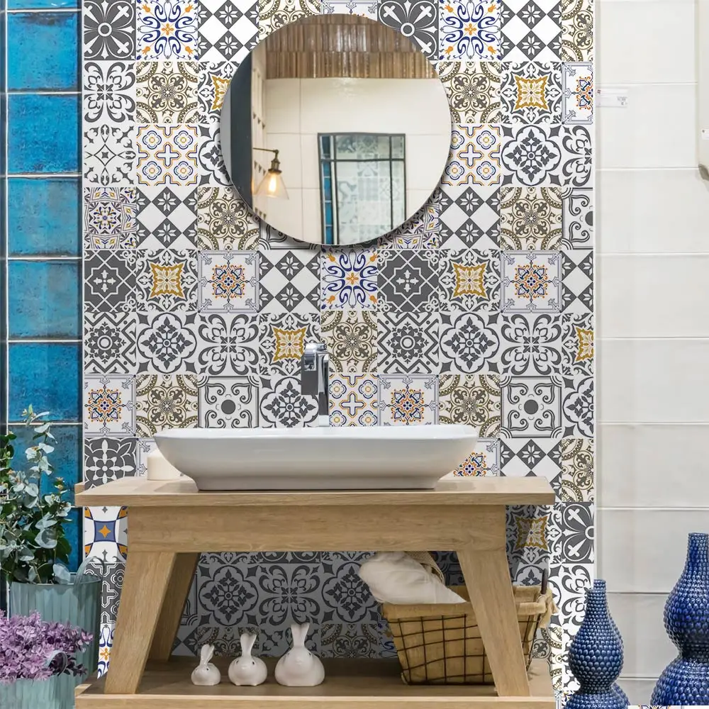 Simulation European-style tile self-adhesive paper restaurant wall DYI decoration creative wall sticker waterproof PVC wallpaper 
Simulation European-style tile self-adhesive paper restaurant wall DYI decoration creative wall sticker waterproof PVC wallpaper