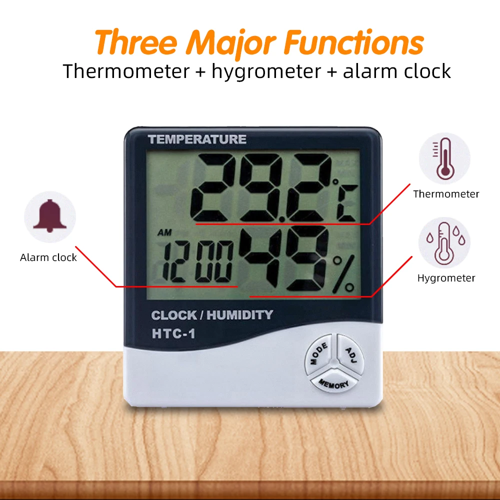LCD digital thermometer hygrometer large screen home indoor and outdoor forecast sensor with electronic alarm clock thermometer
LCD digital thermometer hygrometer large screen home indoor and outdoor forecast sensor with electronic alarm clock thermometer
