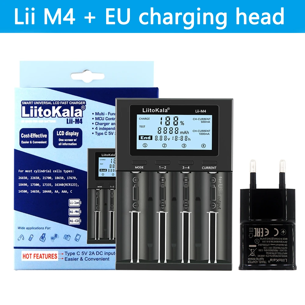 Lii-m4 5v Typec 3,7 v/1,2 v Aa / Aaa 18650/26650/16340/14500 T-screen Charger с определяемой емкостью
Lii-m4 5v Typec 3,7 v/1,2 v Aa / Aaa 18650/26650/16340/14500 T-screen Charger с определяемой емкостью