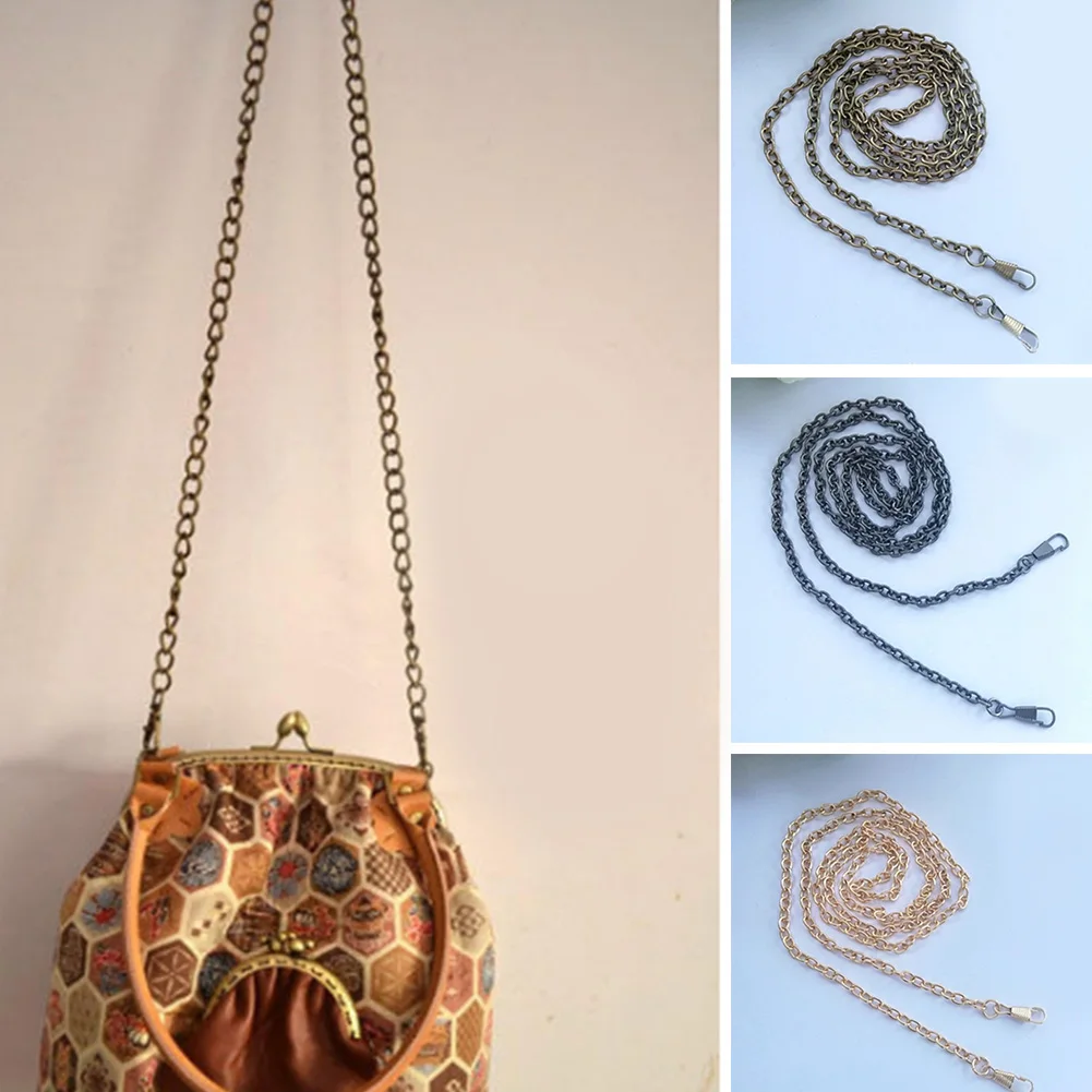 

1 pc 120cm/60cm/40cm Long Metal Purse Chain Strap DIY Replacement Handle For Crossbody Bag Handbag Shoulder Bag Accessories
