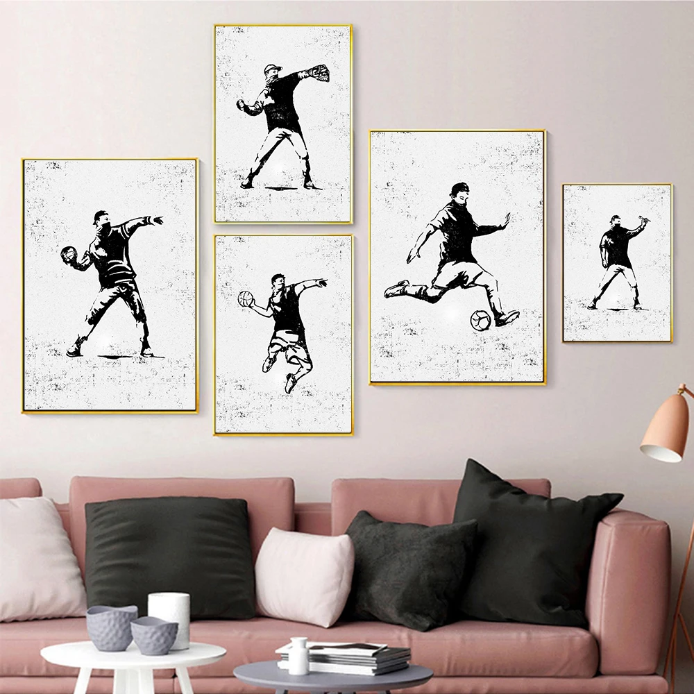 Basketball Baseball Soccer Handball Dart Poster Print Modern Sport Graffiti Canvas Wall Art Pictures Gym Athlete Boy Room Decor
Basketball Baseball Soccer Handball Dart Poster Print Modern Sport Graffiti Canvas Wall Art Pictures Gym Athlete Boy Room Decor