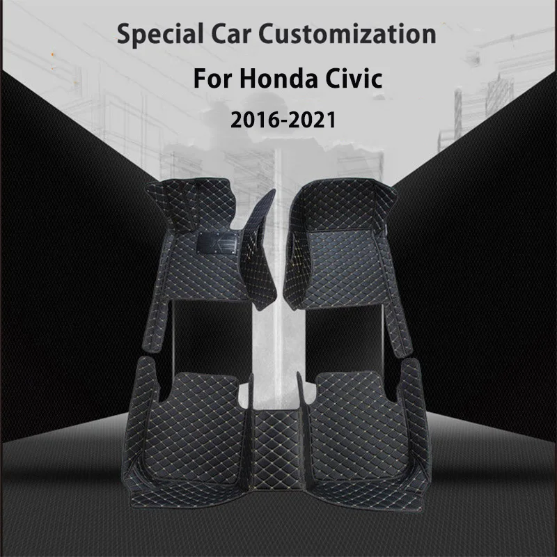 

Car Floor Mats Leather Carpets Auto Styling Custom Protector Covers Decoration For Honda Civic 10th Sedan 2021 2020 2019 2018 20