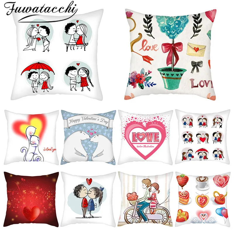 Fuwatacchi Cartoon Couples Love Pillow Cases Heart Printed Pillows Cover for Home Sofa Decoration Valentine's Day Cushion Covers
Fuwatacchi Cartoon Couples Love Pillow Cases Heart Printed Pillows Cover for Home Sofa Decoration Valentine's Day Cushion Covers