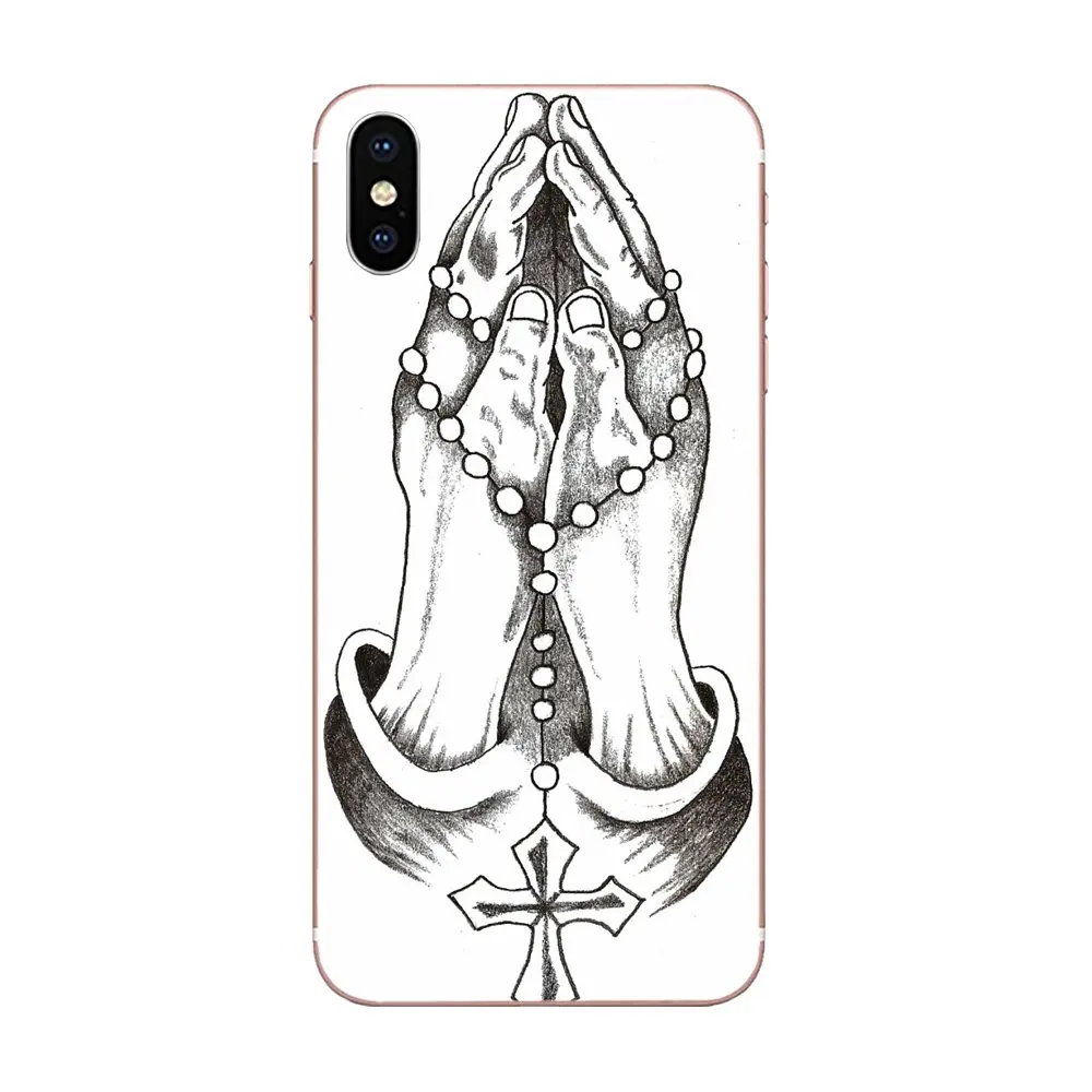 Руки молящегося Молитвенные Четки Крест для Apple IPhone X XS Max XR 4 4S 5 5C 5S SE 6 6S 7 8 плюс