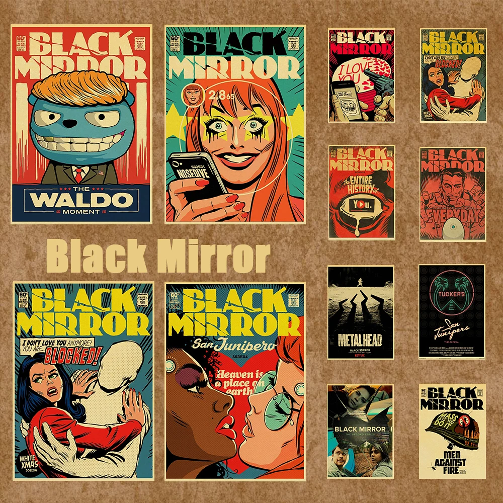 Черная зеркальная картина Постер хорошего качества ретро-постер крафт-бумага