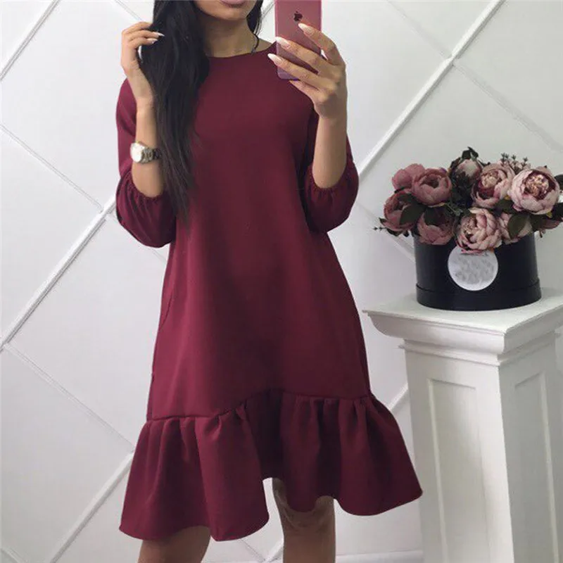New Loose Flounce Dress Lantern Sleeve Round Neck Long Sleeve Dress Summer Women Beach Dress Casual Club Dress
New Loose Flounce Dress Lantern Sleeve Round Neck Long Sleeve Dress Summer Women Beach Dress Casual Club Dress