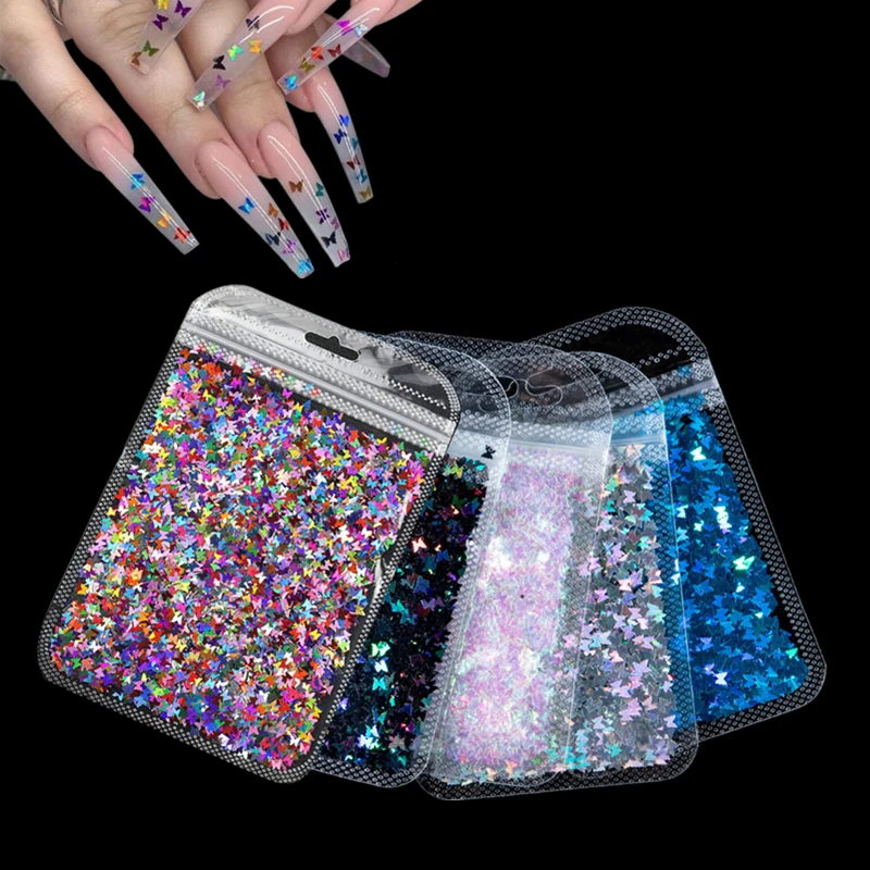 2021 Hot Sale10g Holographic Butterfly Shape Nail Art Glitter Micro Laser Star Flakes 3D Silver Gold Sequins Polish Manicure 
2021 Hot Sale10g Holographic Butterfly Shape Nail Art Glitter Micro Laser Star Flakes 3D Silver Gold Sequins Polish Manicure