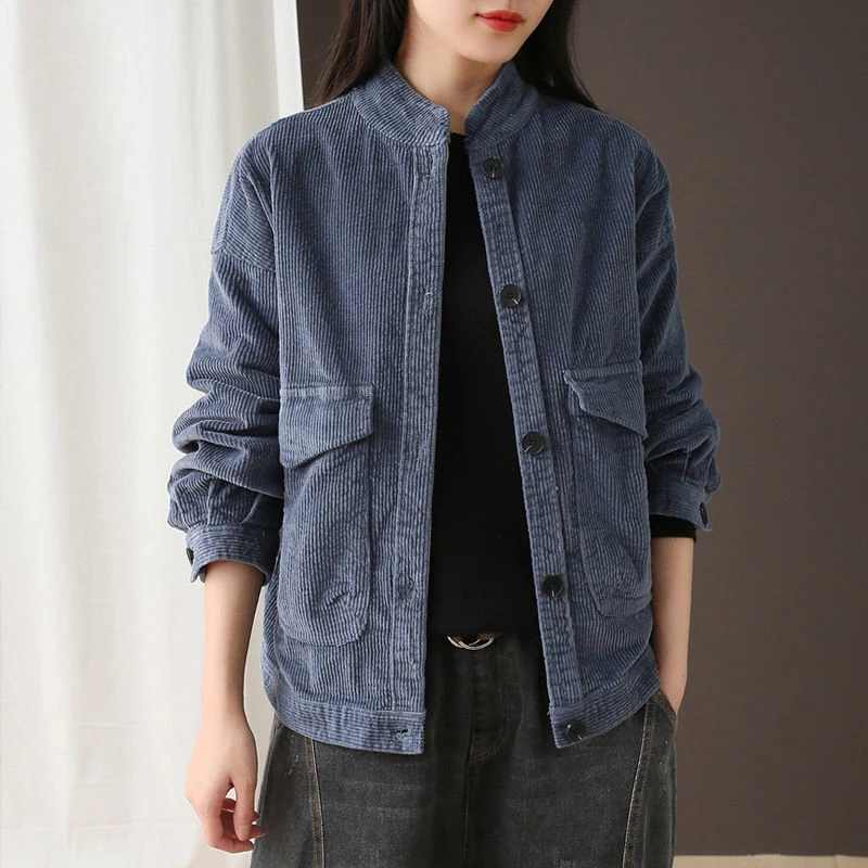 New Arrival 2021 Autumn Women Single Breasted Jackets 100% Cotton Corduroy Double Pocket Vintage Casual Short Coat Female
New Arrival 2021 Autumn Women Single Breasted Jackets 100% Cotton Corduroy Double Pocket Vintage Casual Short Coat Female