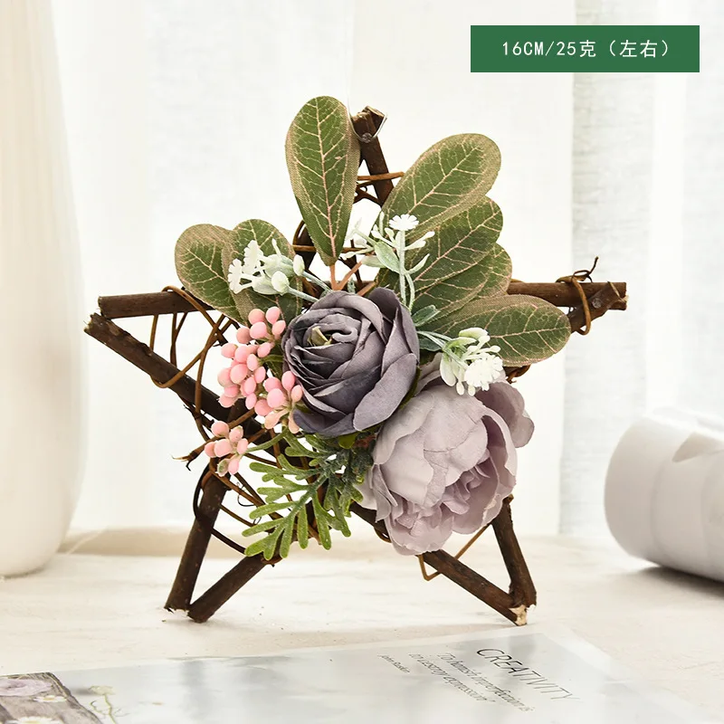 Christmas wreath home decor mini artificial flower cane circle creative five-pointed star window cane christmas tree pendant
Christmas wreath home decor mini artificial flower cane circle creative five-pointed star window cane christmas tree pendant