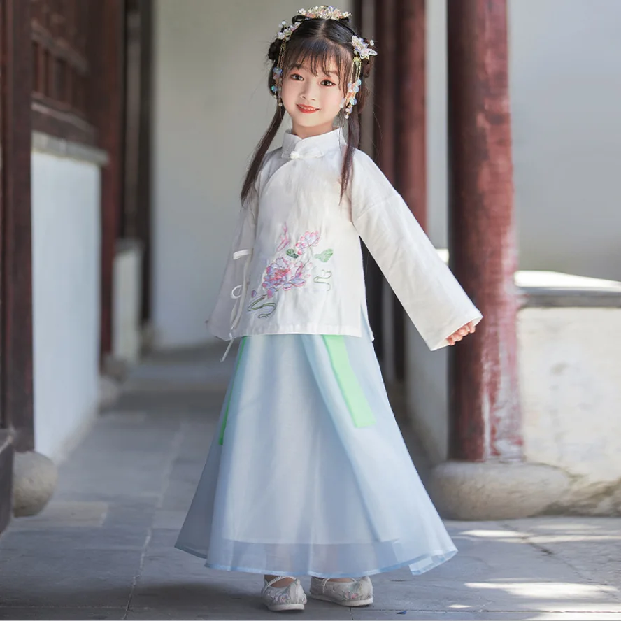 Traditional Chinese Dress Costumes Hanfu For Girls Ancient Retro Tang New Year Suit Dance Cheongsam Kimono Toddler Cloth
Traditional Chinese Dress Costumes Hanfu For Girls Ancient Retro Tang New Year Suit Dance Cheongsam Kimono Toddler Cloth