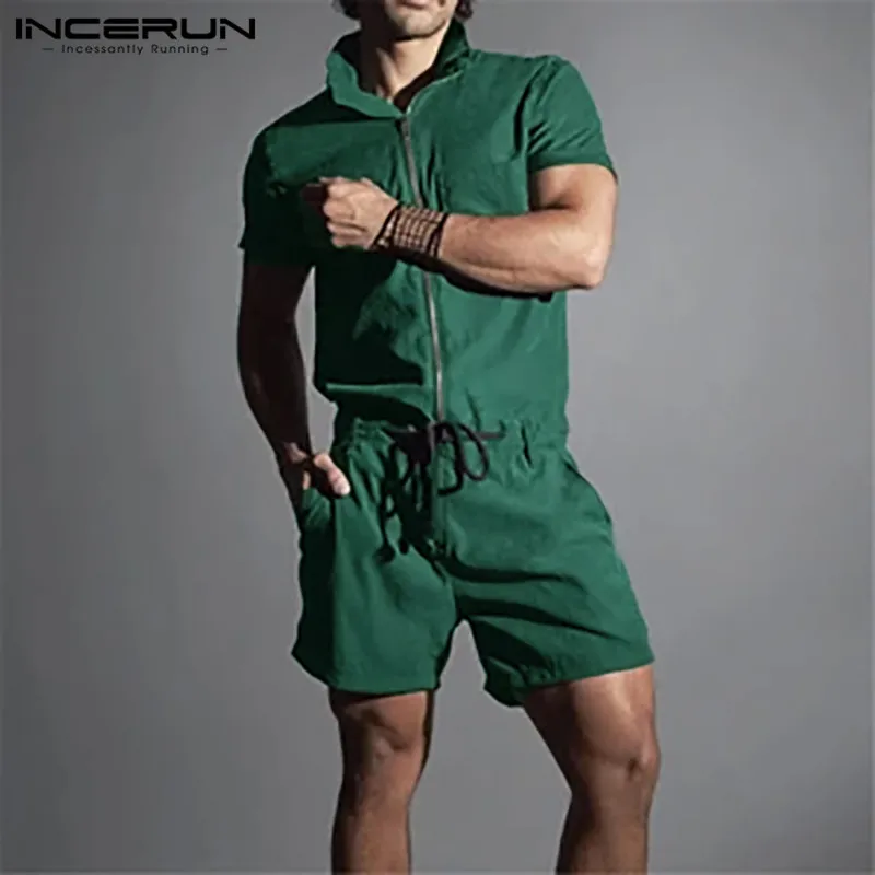 INCERUN Men Solid Color Jumpsuit Shorts Leisure Zipper Joggers Summer Short Sleeve Drawstring Rompers Man Pockets Overalls 5XL 7
INCERUN Men Solid Color Jumpsuit Shorts Leisure Zipper Joggers Summer Short Sleeve Drawstring Rompers Man Pockets Overalls 5XL 7