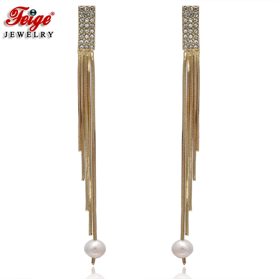 Trendy Design Tassel Earrings Women Jewelry Gold Plated White Natural Freshwater Pearl Drop Earring Fashion Jewelry FEIGE
Trendy Design Tassel Earrings Women Jewelry Gold Plated White Natural Freshwater Pearl Drop Earring Fashion Jewelry FEIGE
