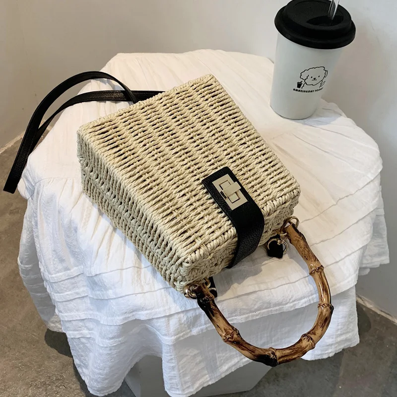 Плетеная маленькая сумка-тоут Новинка лета 2021 качественная женская дизайнерская