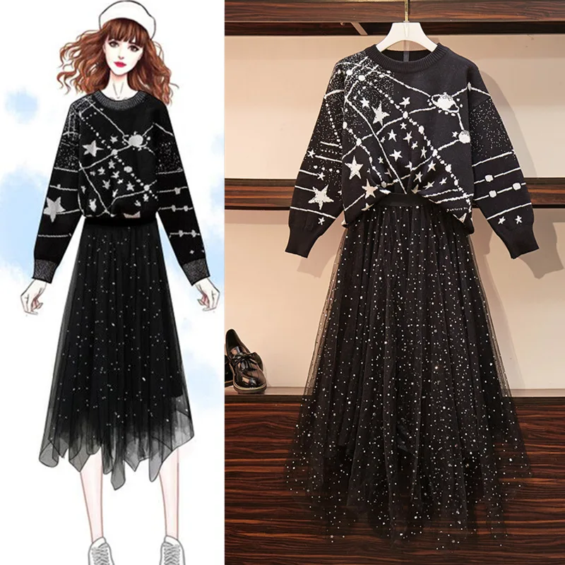Big Size Woman 2019 New Early Autumn Net Red Sweater Suit Fat Sister Dress
Big Size Woman 2019 New Early Autumn Net Red Sweater Suit Fat Sister Dress