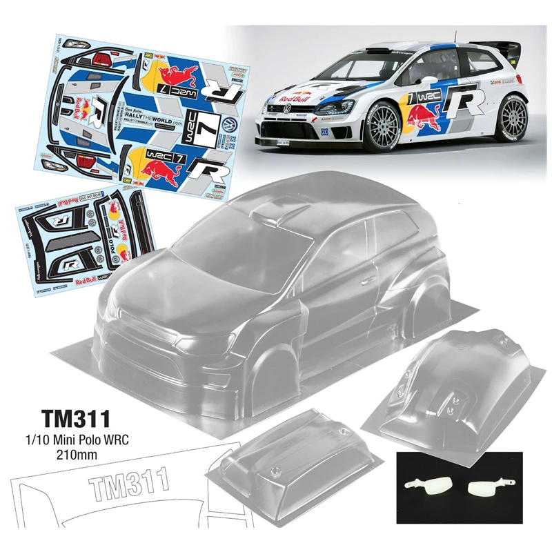 1/10 Mini Polo WRC Clear Body & Tail Wing / Rear View Mirror Set 210mm Wheelbase Remote Control Car Rc Drift Car Model Part
1/10 Mini Polo WRC Clear Body & Tail Wing / Rear View Mirror Set 210mm Wheelbase Remote Control Car Rc Drift Car Model Part